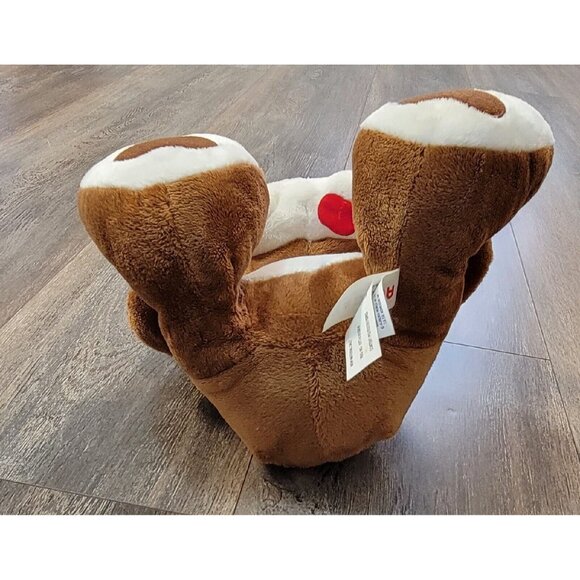 Aurora Brown & White Puppy Dog Plush Stuffed Animals Red Tongue 8.5" Toy - Picture 7 of 11